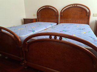 2 Camas 90cm Madera con colchones flex de 90×1,82
