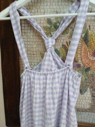 Vestido cuadros vichy M-L morado