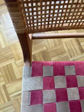 Sillón diseño ratán y piel