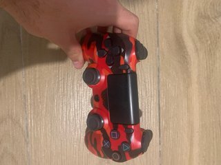 Mando PS4 Camuflaje Rojo y Cable