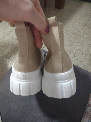 Botas de lona altas beige