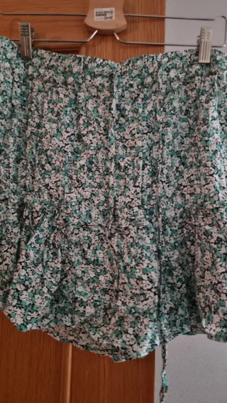 Falda pantalón Zara floral verde