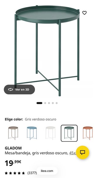 Mesa auxiliar verde IKEA