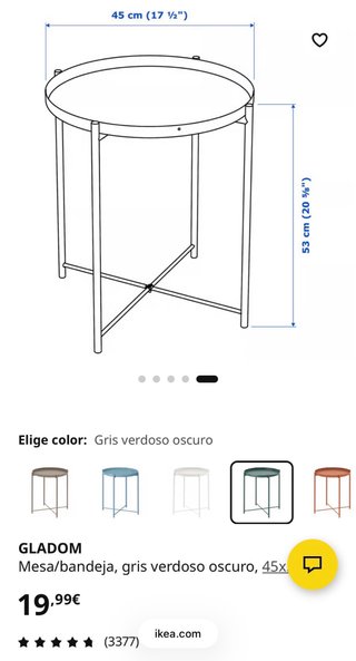 Mesa auxiliar verde IKEA