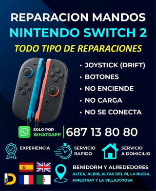 REPARACIÓN MANDOS NINTENDO SWITCH 2 JoyCon