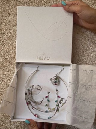 Conjunto Joyas Swarovski Multicolor y Plateado