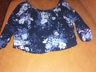 Tops Hollister Mujer Azul, Blanco y gris