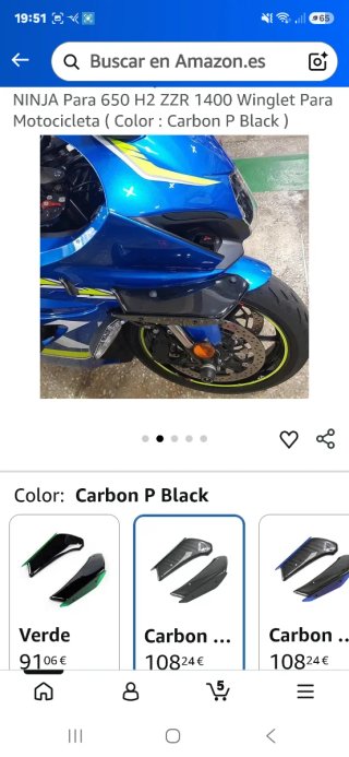 Carenado Alerón Fibra Carbono Kawasaki Ninja ZX