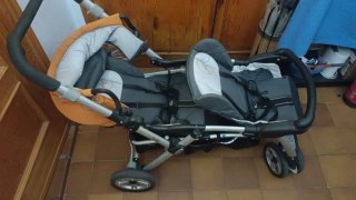 Carrito gemelar Jane Twin Two naranja