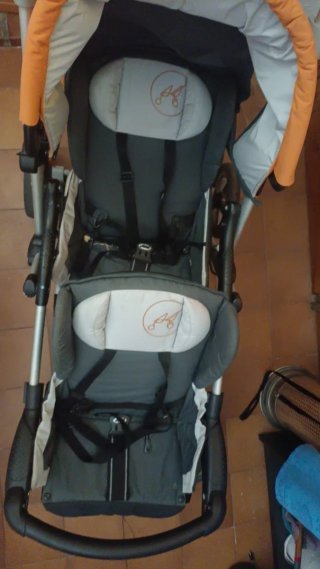 Carrito gemelar Jane Twin Two naranja