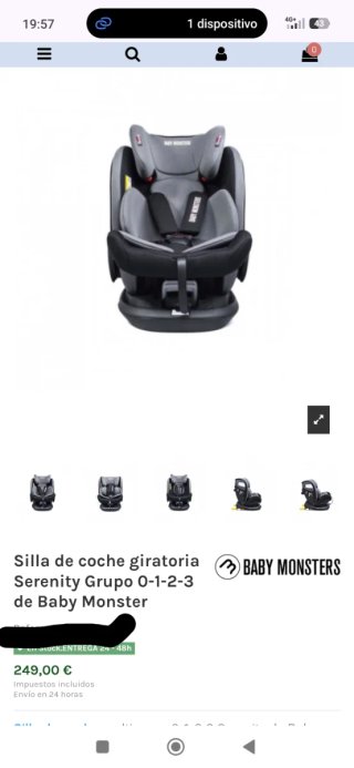 Silla coche Grupo 1/2/3 Baby Monsters