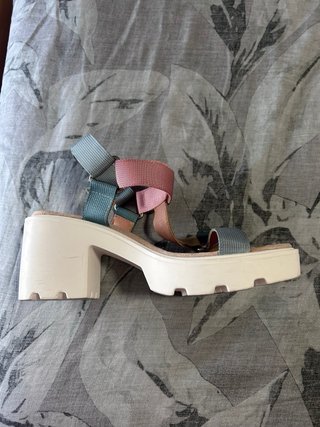 Sandalias plataforma tiras velcro multicolor