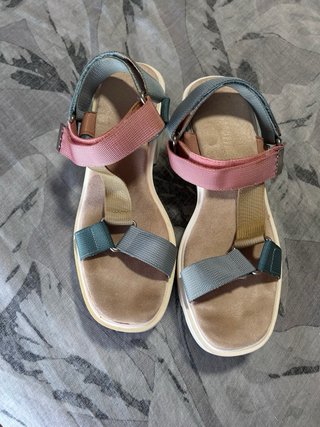 Sandalias plataforma tiras velcro multicolor