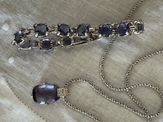 Collar y Pulsera Swarovski Morado/Plata