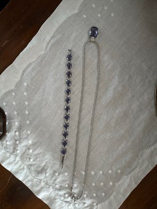 Collar y Pulsera Swarovski Morado/Plata