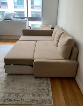 SOFA CHAISELONGUE CAMA IKEA FRIHETEN BEIGE