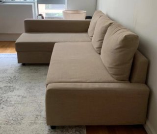 SOFA CHAISELONGUE CAMA IKEA FRIHETEN BEIGE