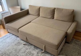 SOFA CHAISELONGUE CAMA IKEA FRIHETEN BEIGE