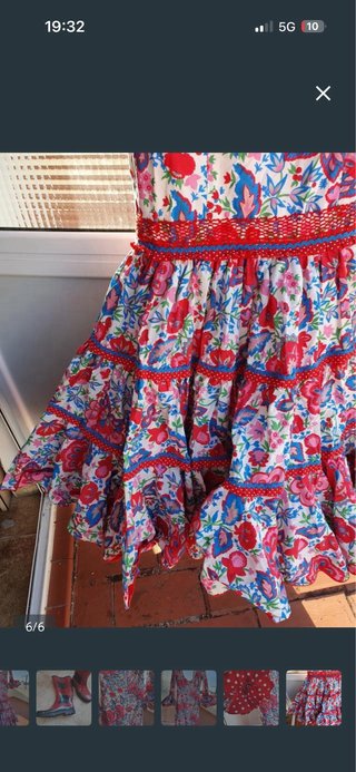 Traje de flamenca gitana multicolor