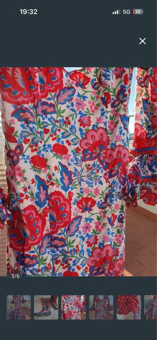 Traje de flamenca gitana multicolor