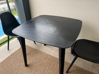 Conjunto mesa y 2 sillas jardín