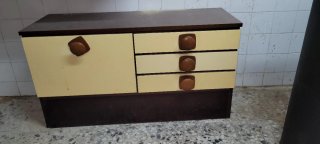 Cajonera retro madera y plástico