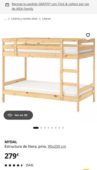 Litera Ikea madera niños