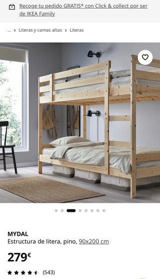 Litera Ikea madera niños