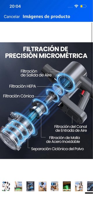 Aspiradora DP2 Sin Cable Doble Batería 45KPa