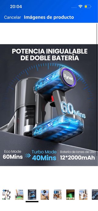 Aspiradora DP2 Sin Cable Doble Batería 45KPa