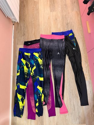 Leggings deportivos Domyos multicolor y rosa