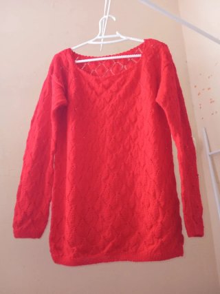 Jersey Bershka rojo manga larga
