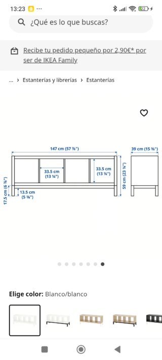 Estantería Kallax Ikea con patas