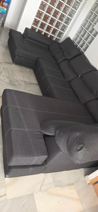 Sofá cama chaise longue gris