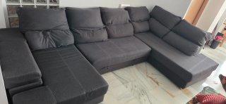 Sofá cama chaise longue gris
