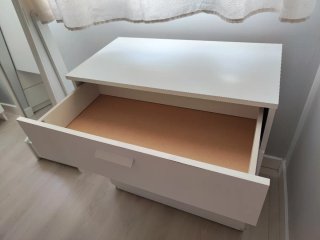 Cómoda blanca 4 cajones madera