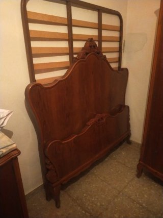 Cama antigua madera 135cm