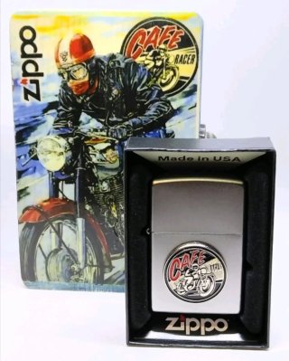 Zippo CAFE RACER en cofre de madera.