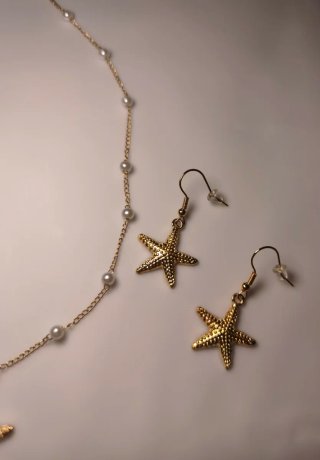 Colgante Estrella de Mar y Pendientes