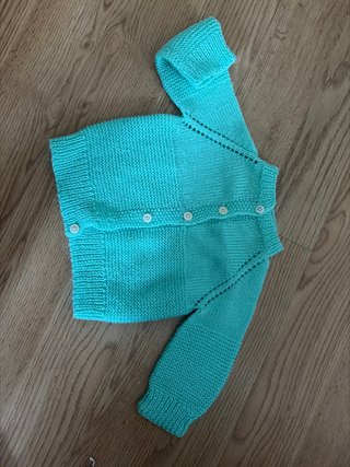 Jersey tejido a mano turquesa