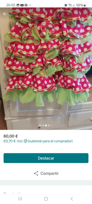 Traje Flamenca Niña Talla 7