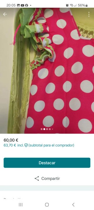 Traje Flamenca Niña Talla 7