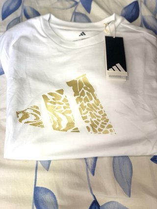 Camiseta Adidas Original Talla XS Logo Dorado