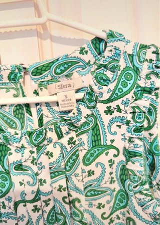 Blusa Mujer Sfera Verde Estampada