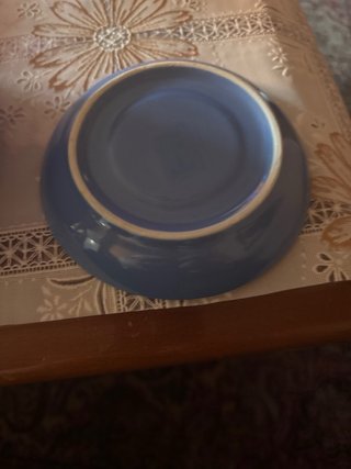 6 platos azules de cerámica
