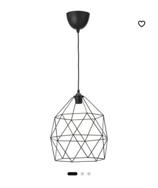 Lámpara Techo BRUNSTA Ikea Negra 30cm