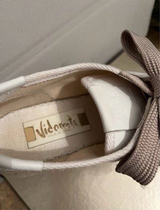 Alpargatas Vidorreta Cuña Rosa y Blanca