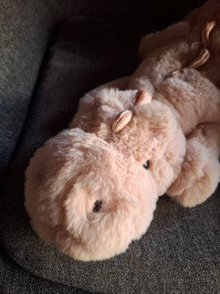 Peluche Dragón Suave Rosa con purpurina 70cm