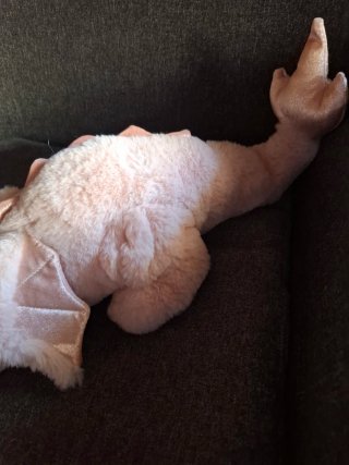 Peluche Dragón Suave Rosa con purpurina 70cm