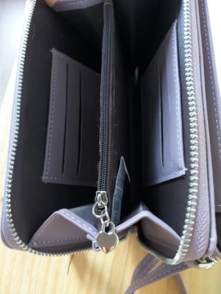 Bolsa teléfono monedero morado con 2 correas